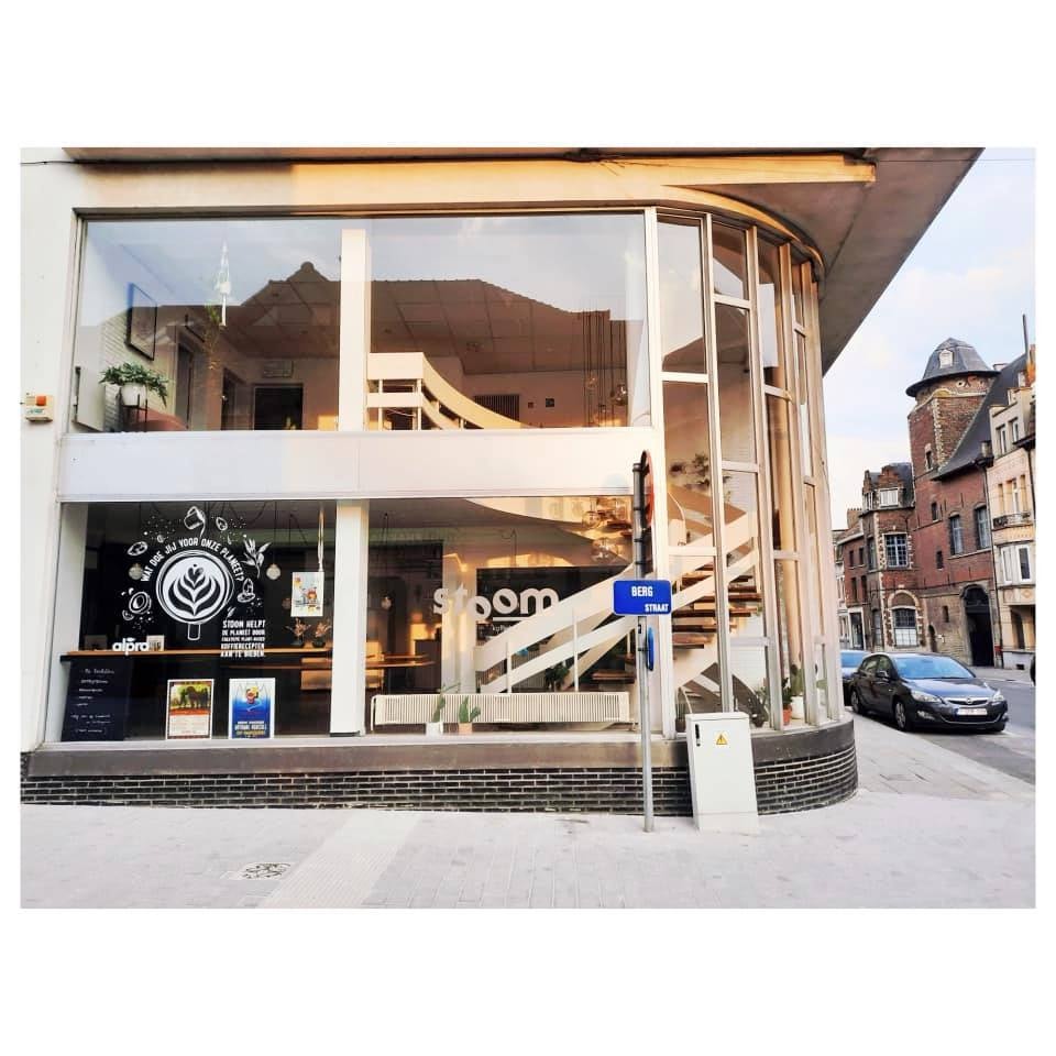 Exterior of coffee bar Stoom in Vilvoorde