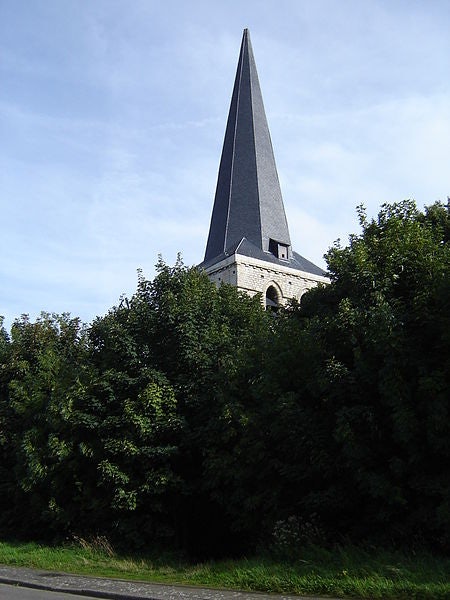 an abandoned and overgrown Oosterweel church