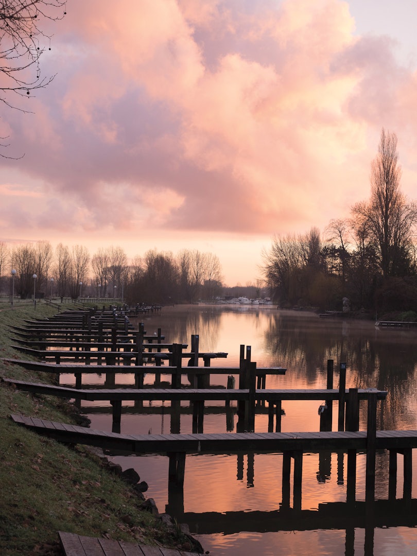 Belgium - The River Leie sunset view