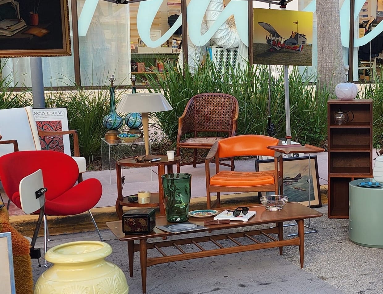 vintage furniture at the Lincoln Road Antique & Collectible Market