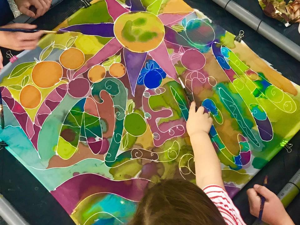paint on silk workship with Ensedarte